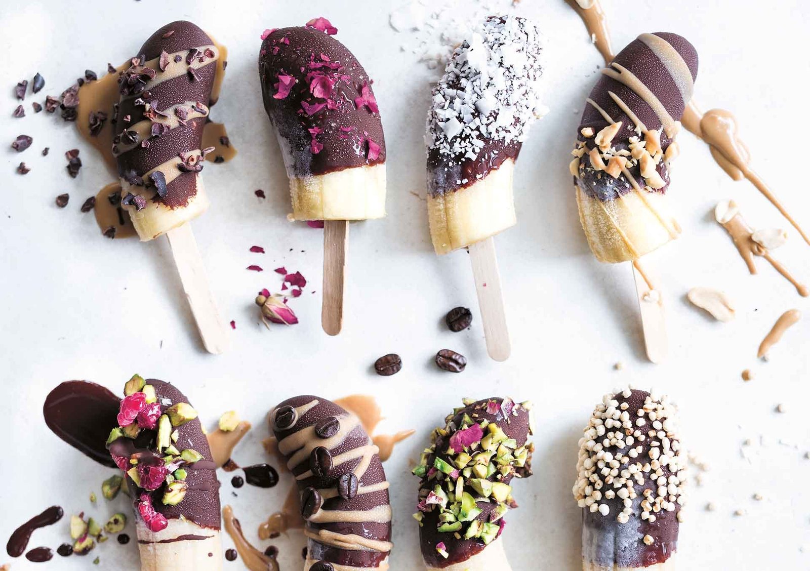 Chocolate-dipped banana pops