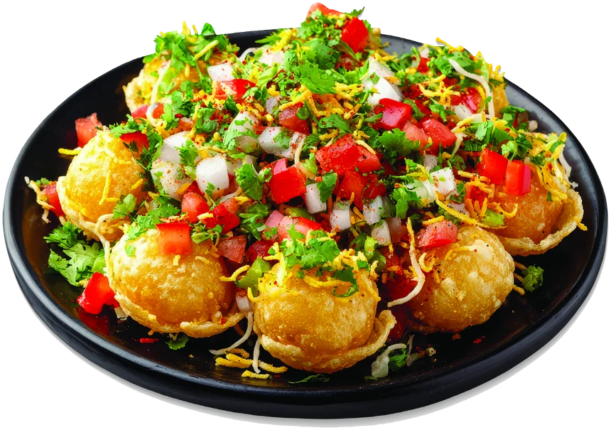 Pani Puri — crispy shells with tangy filling